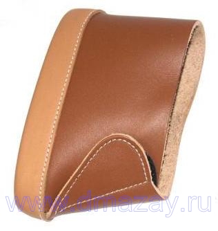 Амортизатор (затыльник) съемный для приклада Pachmayr® Deluxe Classic Leather Brown Slip On Pads Small #04514 кожаный малый коричневый